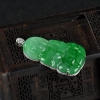 缅甸天然A货糯种翠绿翡翠观音吊坠-红掌柜