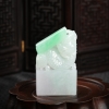 糯种飘翠翡翠辰龙印章-红掌柜