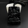 缅甸天然冰糯种墨翠翡翠西方三圣吊坠-红掌柜