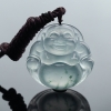 冰种飘花翡翠佛吊坠-红掌柜