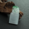 缅甸糯种飘翠翡翠弥勒佛印章-红掌柜