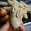籽料和田玉三不猴手把件-红掌柜