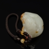 新疆俏色和田玉籽料手把件-红掌柜