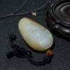俏色和田玉达摩手把件-红掌柜