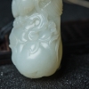 和田青白玉鹦鹉手把件-红掌柜