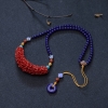 沙丁朱红珊瑚毛毛虫项链-红掌柜
