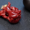 18K阿卡牛血红珊瑚吊坠-红掌柜