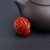 日本阿卡正红珊瑚玫瑰花戒面-红掌柜
