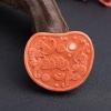 台湾天然橘色珊瑚福在眼前吊坠-红掌柜