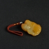 山料天然浅黄黄龙玉手把件-红掌柜