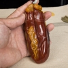 山料俏色黄龙玉手把件-红掌柜