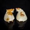 山料俏色黄龙玉摆件（一对）-红掌柜
