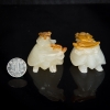 山料俏色黄龙玉龙龟摆件（一对）-红掌柜