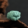 湖北天然高瓷高蓝绿松金蟾吊坠 - 红掌柜