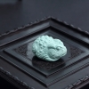 天然中高瓷铁线蓝绿绿松石金蟾吊坠-红掌柜