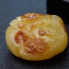 俏色蜜蜡蝶恋花吊坠-红掌柜