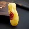鸡油黄蜜蜡寿星吊坠-红掌柜珠宝