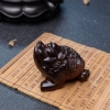 小叶紫檀三脚金蟾手把件-红掌柜