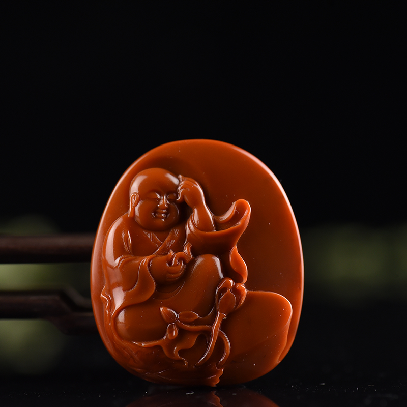 柿子红南红悟道吊坠